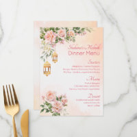 Roses rose crème pastel Mohndi lanternes arabes