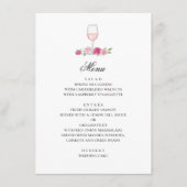 Menu Roses roses. Fleurs et vin bleus. Mariage floral (Devant)