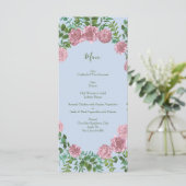 Menu Roses roses Jardin Printemps Mariage (Debout devant)