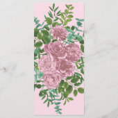 Menu Roses roses Jardin Printemps Mariage (Dos)