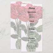 Menu Roses Rouges et Feuilles (Devant / Derrière)
