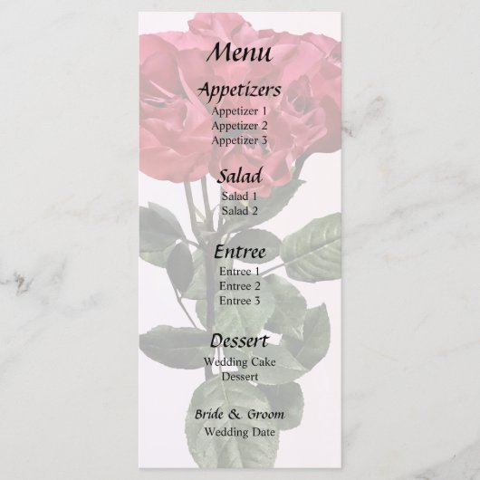 Menu Roses Rouges et Feuilles (Devant)
