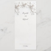 Menu Roses sculptées 3D blanches (Dos)