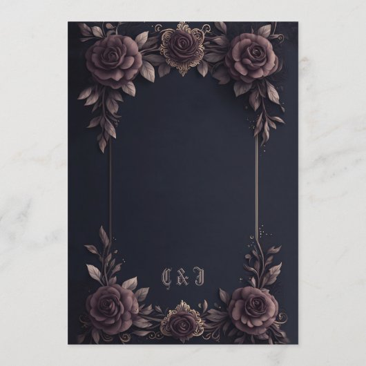 Menu Roses vintages romantiques. (Dos)