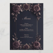 Menu Roses vintages romantiques. (Devant)