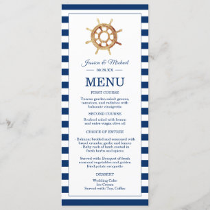 Menu Roue de direction de l'aquarelle de la marine naut