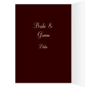 Menu rouge de mariage de brocard de damassé (Intérieur (Gauche))
