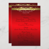 Menu rouge de mariage de Grande -Duchesse rouleau (Devant / Derrière)