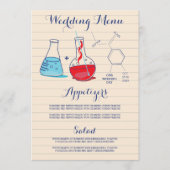 Menu rouge et bleu de mariage de chimie (Devant)
