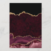 Menu Rouge et Or Faux Paillettes Agate Mariage (Dos)