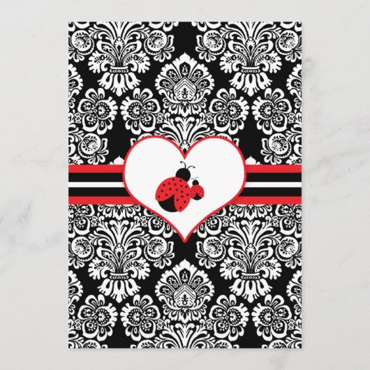 Menu rouge noir de baby shower de damassé de (Dos)