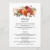 Menu Rouge, orange et floral sauge (Devant)