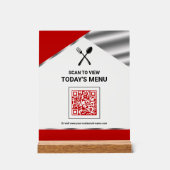 Menu Rouge QR Code sans contact pour restaurant (Recto)