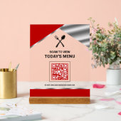 Menu Rouge QR Code sans contact pour restaurant (Mariage)