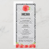 Menu Rouge Rose noir et blanc rayures Derby (Devant / Derrière)