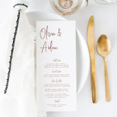 Menu Rouille | Mariage de script manuscrit moderne