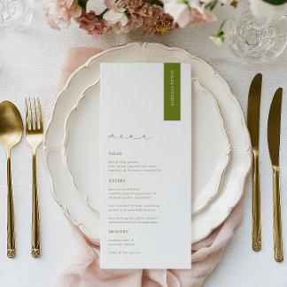 Menu ROWAN Modern Wedding Place Card