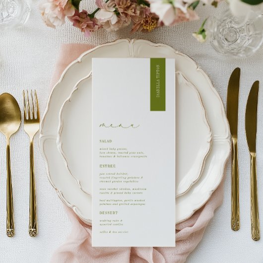 Menu ROWAN Modern Wedding Place Card