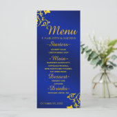 Menu Royal Blue and Gold Mariage (Debout devant)