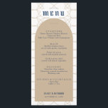 Menu Royal Blue Classic Retro Mariage<br><div class="desc">Conçu pour se coordonner avec notre collection minimaliste rustique, cette carte de menu personnalisable dispose de l'arche tendance et populaire avec une police classique sur un arrière - plan motif. Pour une personnalisation plus avancée de cette conception, par exemple la modification de la disposition, de la police ou de la...</div>