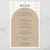 Menu Royal Blue Classic Retro Wedding (Voorkant)