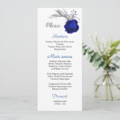 Menu royal blue flower argent feuille white mariage men (Debout devant)