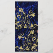 Menu Royal Blue Gold Butterfly Mariage (Dos)