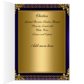 Menu Royal Blue Gold Table Placement Card (Intérieur (Droit))