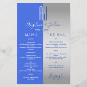 Menu Royal Blue Wedding Bar (Voorkant)