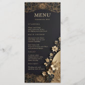 Menu Royal & Luxural Golden Floral Mariage islamique (Devant)