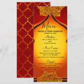 Menu Royal Mandala Indien Marocain Or Rouge Feuill (Devant / Derrière)