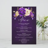 Menu Royal violet violet or Mariage botanique (Debout devant)