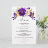 Menu Royal violet violet or Mariage botanique (Debout devant)