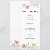 Menu Roze bloeiende bloemen (Voorkant / Achterkant)