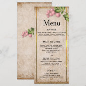 Menu roze bruiloft (Voorkant / Achterkant)