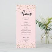 Menu Roze en Gold Glitter (Staand voorkant)