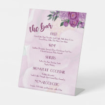 Menu Roze pony Wedding Bar