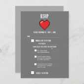 Menu RSVP 8 bits pour Mariage Geek Gamer (Devant / Derrière)
