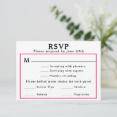 Menu RSVP de mariage Carte d'adresse de retour Flo (Debout devant)