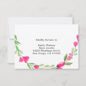 Menu RSVP de mariage Carte d'adresse de retour Flo (Dos)