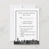 Menu RSVP NYC Skyline large en BW Rouge (Dos)