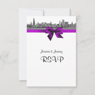 Menu RSVP Violet BW Violet Etché De Chicago Skylin
