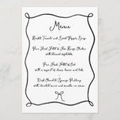 Menu Ruban à main et Mariage noir et blanc (Devant)