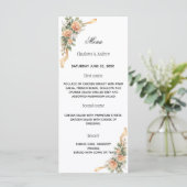 Menu Ruban de fleurs jaune doré pour dîner de mariage (Debout devant)