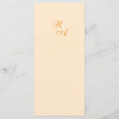 Menu Ruban Monogramme Rose Doré Mariage (Dos)