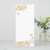 Menu Ruban Monogramme Rose Doré Mariage (Debout devant)