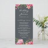 Menu Ruby Pink Peony Floral Mariage (Debout devant)