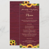 Menu Russe Bourgogne Lumières Dentelle Mariage de tourn (Devant / Derrière)