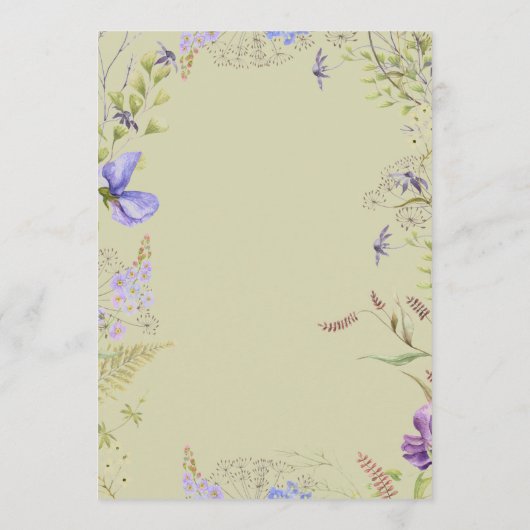 Menu Russe Lavande et Fleur sauvage Sage Mariage Sage (Dos)