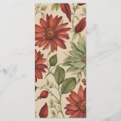 Menu Russe Sage Vert & Bourgogne Rouge Floral Automne (Dos)